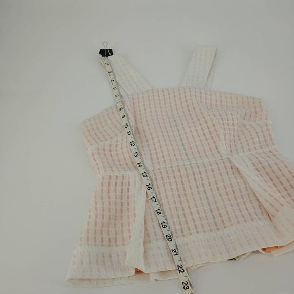 Anthrpologie Maeve White Sleeveless Basket Weave Peplum Top Sz 6P - Picture 7 of 9